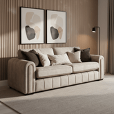 Soho Gemini Stone Fabric 3 Seater Sofa