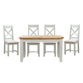 Gloucester 1.4M Small Extending Dining Table with 4 Chairs - Pendle Village Furniture