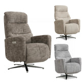 Gosling Fabric Dual Motor Swivel Recliner Chair - Pendle Village Furniture