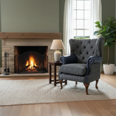 Oswald & Pablo Vintage style Wing Chair with long wooden legs