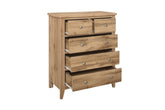 Havencrest 3+2 Drawer Chest Oak - Pendle Village Furniture
