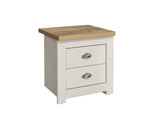 Hillcrest 2 Drawer Bedside Cream & Oak Effect - Pair - Pendle Village Furniture