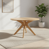 Armande 130cm Round Oak Veneer Dining Table