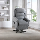Hampshire Grey Fabric Dual Motor Riser Recliner Chair - Pendle Village Furniture