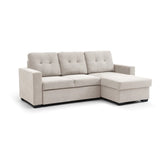 Hampshire Natural Textured Weave Fabric Corner Sofa Bed - Pendle Village Furniture