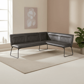 Harper Dark Grey Mottled PU Corner Dining Bench