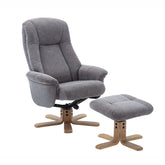 Bigelow Fabric Swivel Recliner Chair with Footstool - Pendle Village Furniture