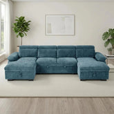 Hayden U shaped corner sofabed with spacious seating and modern design.