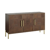 Hemingway Mahogany Oak and Gold 3 Door Sideboard - Pendle Village Furniture