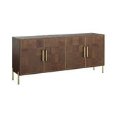 Hemingway Mahogany Oak and Gold 4 Door Sideboard - Pendle Village Furniture