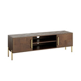 Hemingway Mahogany Oak and Gold Large TV Unit - Pendle Village Furniture