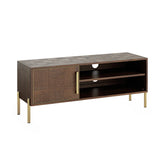 Hemingway Mahogany Oak and Gold Small TV Unit - Pendle Village Furniture