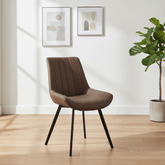 Walker Coffee Faux Leather Dining Chairs – Set of 4