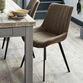 Walker Coffee Faux Leather Dining Chairs – Set of 4 - Pendle Village Furniture