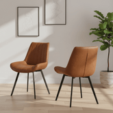 Walker Tan Faux Leather Dining Chairs – Set of 4