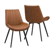 Walker Coffee Faux Leather Dining Chairs – Set of 4 - Pendle Village Furniture