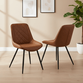 Jenson Tan Faux Leather Dining Chairs – Set of 4