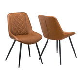 Jenson Tan Faux Leather Dining Chairs – Set of 4 - Pendle Village Furniture