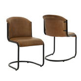 Alton Caramel Full - Grain Leather Dining Chair - Set of 2 - Pendle Village Furniture