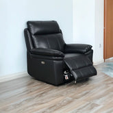 Horizon Electric Reclining Armchair – Dark Grey or Black Leather - Pendle Village Furniture