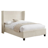Howe Natural Upholstered Bed With Wingback Headboard - Pendle Village Furniture