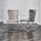 Hugo Taupe Plush Velvet Set of 4 Dining Chairs - Pendle Village Furniture