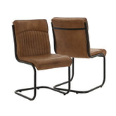 Huxley Caramel Genuine Leather Dining Chair - Set of 2 - Pendle Village Furniture