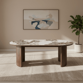 Izabella Walnut & Pandora Dining Table - W200cm
