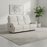 Jenson Biscuit Fabric 3 Seater Power Recliner Sofa