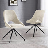 Lambeth Chenille Fabric Swivel Dining Chairs – Set of 4 - Pendle Village Furniture