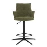 Jaxon Rust Fabric Swivel Counter Stool with Arms – Set of 2 - Pendle Village Furniture