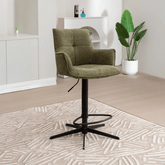 Jaxon Rust Fabric Swivel Counter Stool with Arms – Set of 2 - Pendle Village Furniture