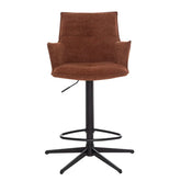 Jaxon Rust Fabric Swivel Counter Stool with Arms – Set of 2 - Pendle Village Furniture