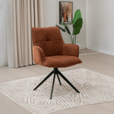 Jaxon Set of 4 Rust Fabric Swivel Dining Armchairs - Pendle Village Furniture