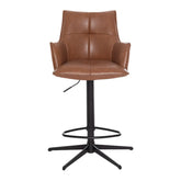 Jaxon Green PU Swivel Counter Stool with Arms – Set of 2 - Pendle Village Furniture