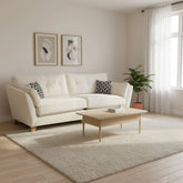 Comfortable four-seater fabric sofa with deep seating and stylish finish.