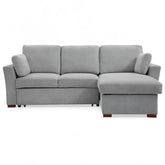 SereneDream Soft Touch Light Grey Fabric Corner Sofa Bed - Pendle Village Furniture