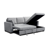 SereneDream Corner Sofa Bed in Rhea Grey Chenille Fabric - Pendle Village Furniture