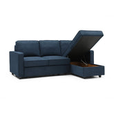 Mandy Blue Fabric Corner Sofabed with Storage - Pendle Village Furniture