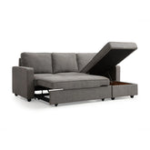 Mandy Grey Fabric Corner Sofabed with Storage - Pendle Village Furniture