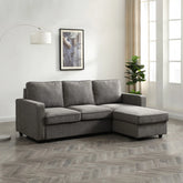 Mandy Grey Fabric Corner Sofabed with Storage - Pendle Village Furniture
