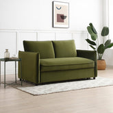 Claire Plush Velvet Olive Sofa Bed - Pendle Village Furniture