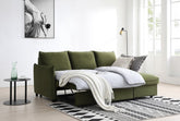 Claire Olive Velvet Fabric Corner Sofa Bed - Pendle Village Furniture