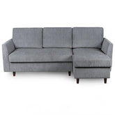 Metis Grey Textured Weave Fabric Upholstered Corner Sofa Bed - Pendle Village Furniture