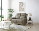 Bentley 2 Seater Taupe Leather Electric Recliner Sofa - Pendle Village Furniture