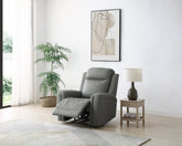 Bentley Grey Leather Electric Recliner Arm Chair - Pendle Village Furniture