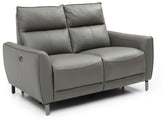 Brooklyn 2 Seater Grey Leather Electric Recliner Sofa - Pendle Village Furniture