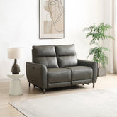 Brooklyn 2 Seater Grey Leather Electric Recliner Sofa - Pendle Village Furniture