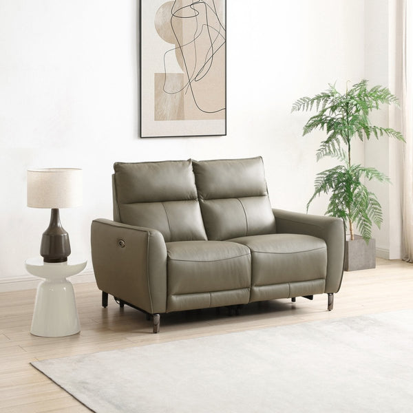 Get Brooklyn 2 Seater Taupe Leather Electric Recliner Sofa Pendle