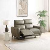 Brooklyn 2 Seater Taupe Leather Electric Recliner Sofa - Pendle Village Furniture